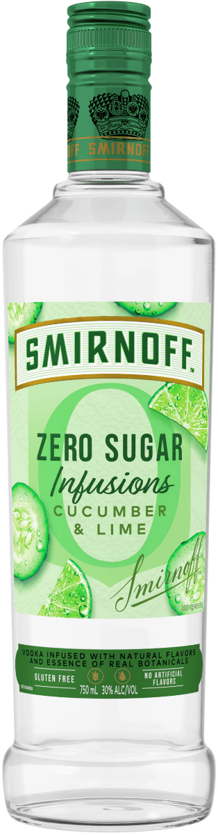 SMIRNOFF ZERO SUGAR CUCUMBER LIME 60PR 750ML