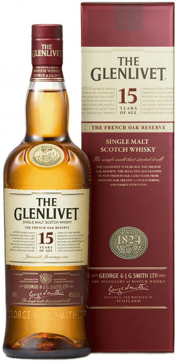 GLENLIVET SCOTCH 15YR FRENCH OAK 80PR 750ML