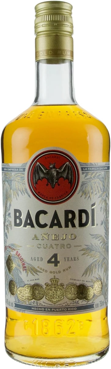 BACARDI ANEJO CUATRO 4 YEAR RUM 80PR 750ML