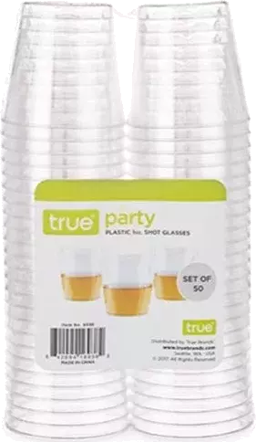 True 1oz Plastic Shot Glasses 50ct